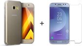 Samsung A5 2017 Hoesje - Samsung Galaxy A5 2017 hoesje siliconen case transparant cover - 1x Samsung A5 2017 Screenprotector