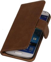 Mobieletelefoonhoesje.nl  - Samsung Galaxy S3 Mini Hoesje Hout Bookstyle Bruin