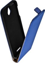 LELYCASE Premium Lederen Flip Case HTC Desire 510 Flipcover Hoesje Blauw