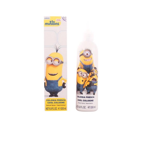 Doos en fles met Minions-thema, COLONIA FRESCA COOL COLOGNE, 200ml.