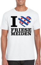 I love Friese meiden t-shirt wit heren 2XL