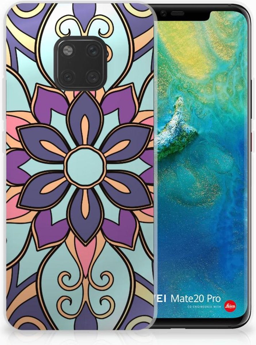 Huawei Mate 20 Pro TPU Case Purple Flower