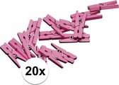 20x mini knijpers roze - 2 cm - Geboorte meisje knijpertjes