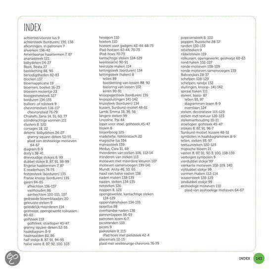 Indexpagina van het boek Mollie makes Haken.
