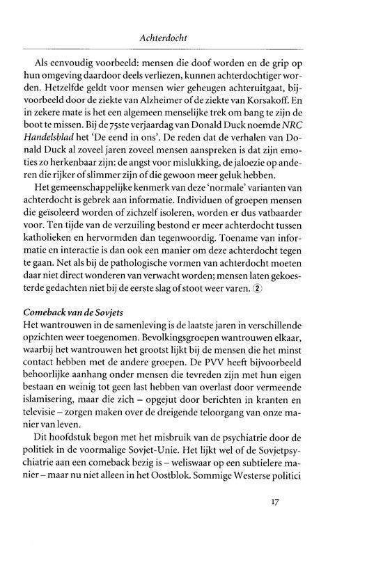 Tekstpagina met de titel "Achterdocht".