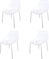 DS4U Forest - kunststof eetkamerstoel - compleet wit - set van 4