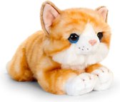 Keel Toys pluche rood/witte kat/poes katten knuffel 30 cm - katten knuffeldieren - Speelgoed voor kinderen