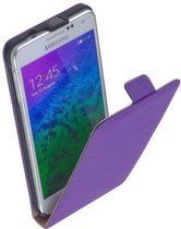 Lederen Samsung Galaxy A3 Flip Case Cover Hoesje Paars