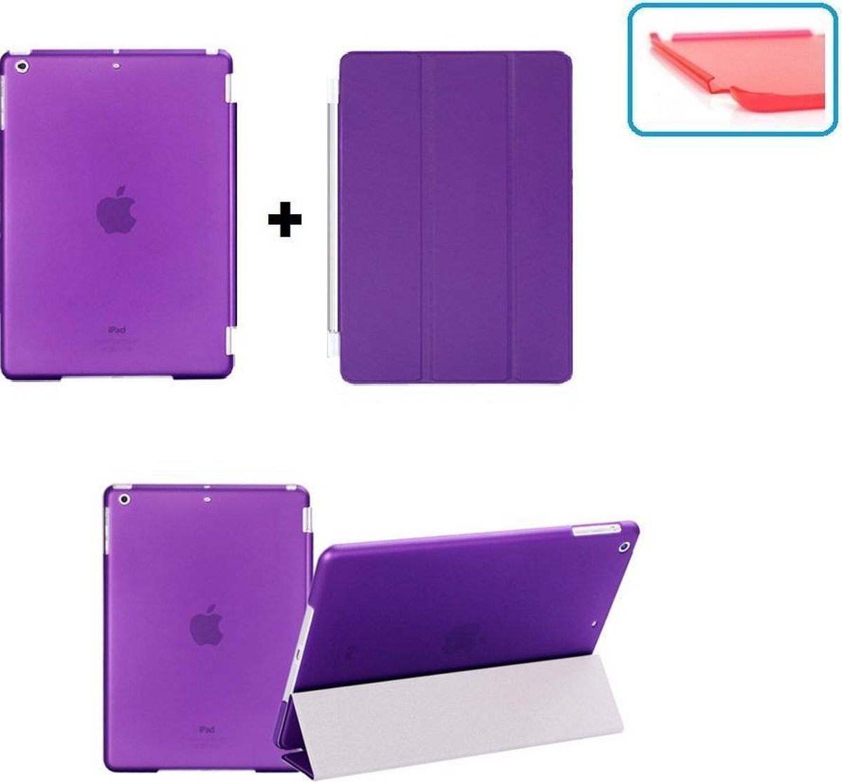 Apple iPad Air 2 Smart Cover Hoes - inclusief achterkant - Paars