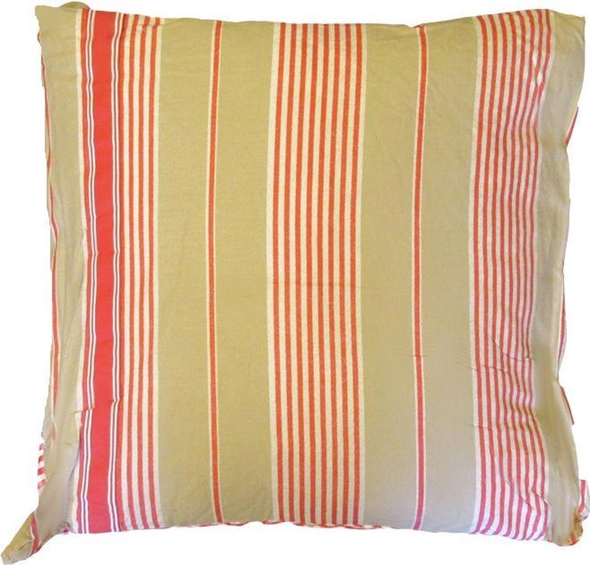Marieke at Home Natural Stripe - Sierkussen - 50x50 cm - Red