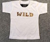 Baby shirt met opdruk ''WILD'' wit maat 80