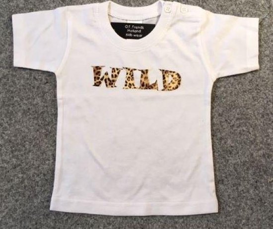 Baby shirt met opdruk ''WILD'' wit maat 80 | bol.com
