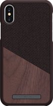 Nordic Elements Frejr backcover voor Apple iPhone X/Xs -  Walnoot hout / bruin textiel