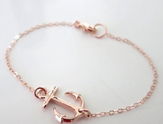 Fate Jewellery Armband FJ519 - Anker - 925 Zilver, rosé verguld