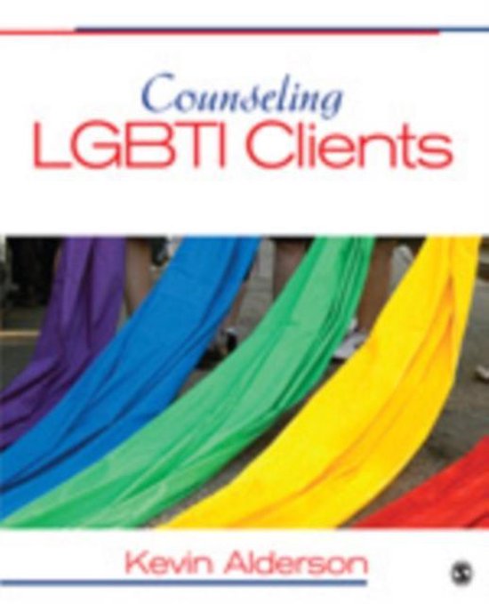 Livre "Counseling LGBTI Clients" avec un drapeau arc-en-ciel sur la couverture.