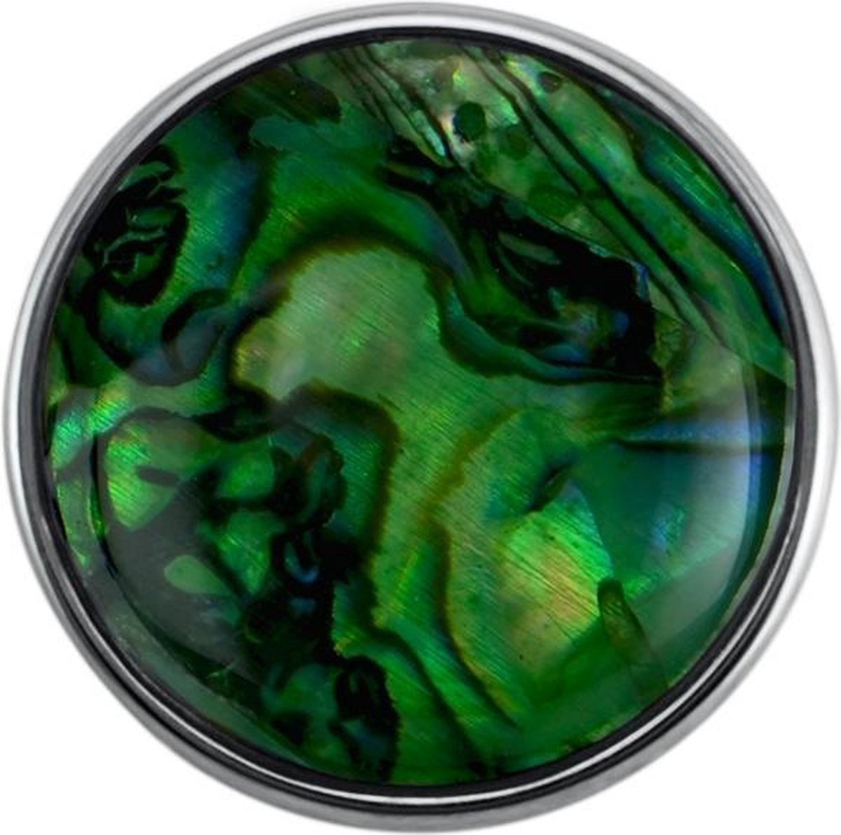 Quiges - Drukknoop 18mm Parelmoer Schelp Mix Groen - EBCM078