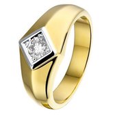 Lucardi Goldplated Ring - Met Zirkonia - Maat 66