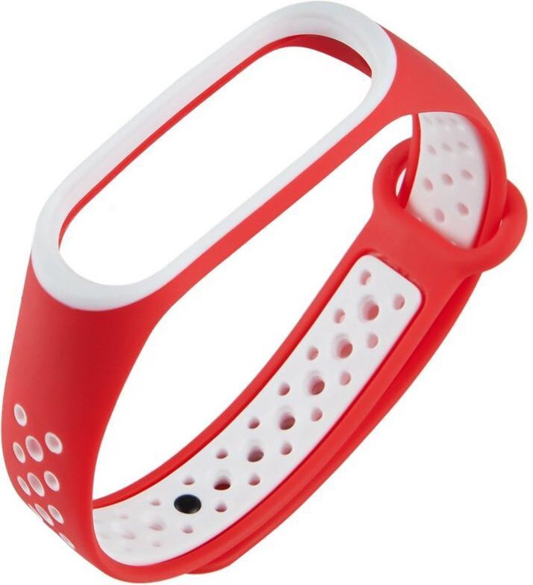 KELERINO. Siliconen bandje geschikt voor Xiaomi Mi Band 3 / 4 - Rood / Wit