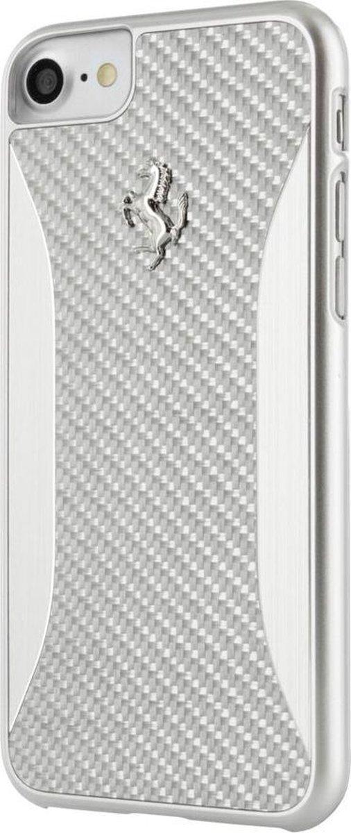 Ferrari Backcover Carbon voor iPhone 7/8/SE(2020)/SE(2022) - Zilver