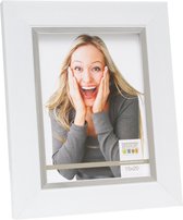 Deknudt Frames fotolijst S41NK1 - wit met zilverbies - 20x28 cm