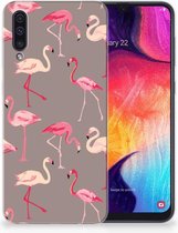 TPU silicone Hoesje Geschikt voor Samsung Galaxy A50 Flamingo