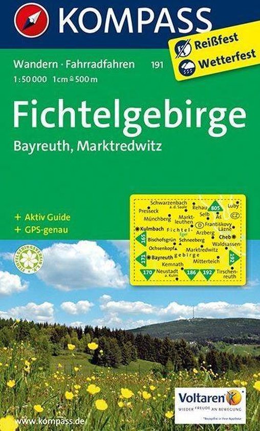 Kompass WK191 Fichtelgebirge, Bayreuth, Marktredwitz - cover
