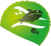 Groene badmuts voor kinderen met vissen
