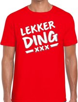 Lekkerding tekst t-shirt rood heren M