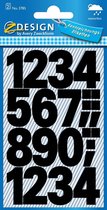 Avery Etiketten cijfers en letters 0-9 groot, 2 blad, zwart, waterbestendige folie