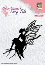 FTCS006 Clearstamp Nellie Snellen - Fairy tale sprookje - fee silhouet stempel 1 stuks 7,5 x 7,5 cm