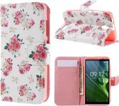 Qissy Elegant Flowers portemonnee case hoesje voor Motorola Moto C Plus