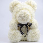 Teddy beer - wit - Roosbeer| Rosebear |Teddy Beer - Rozen | Roos | Bloemen |Verjaardagscadeau| Moederdag | Liefde | Rood | 40 CM | Valentijnscadeau | Inclusief Giftbox