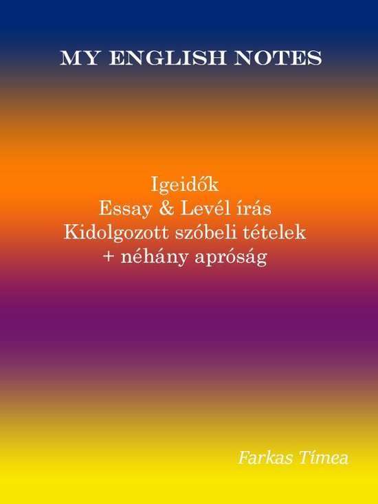 eEnglish 1 - My English Notes - Angol jegyzeteim - cover