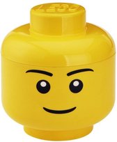 Bol.com LEGO Hoofd Boy Opbergbox - Groot - H 27 x B 24 cm - Geel aanbieding