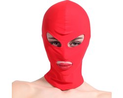Banoch - Mask/3 hole Red - Spandex Masker - BDSM - Rood