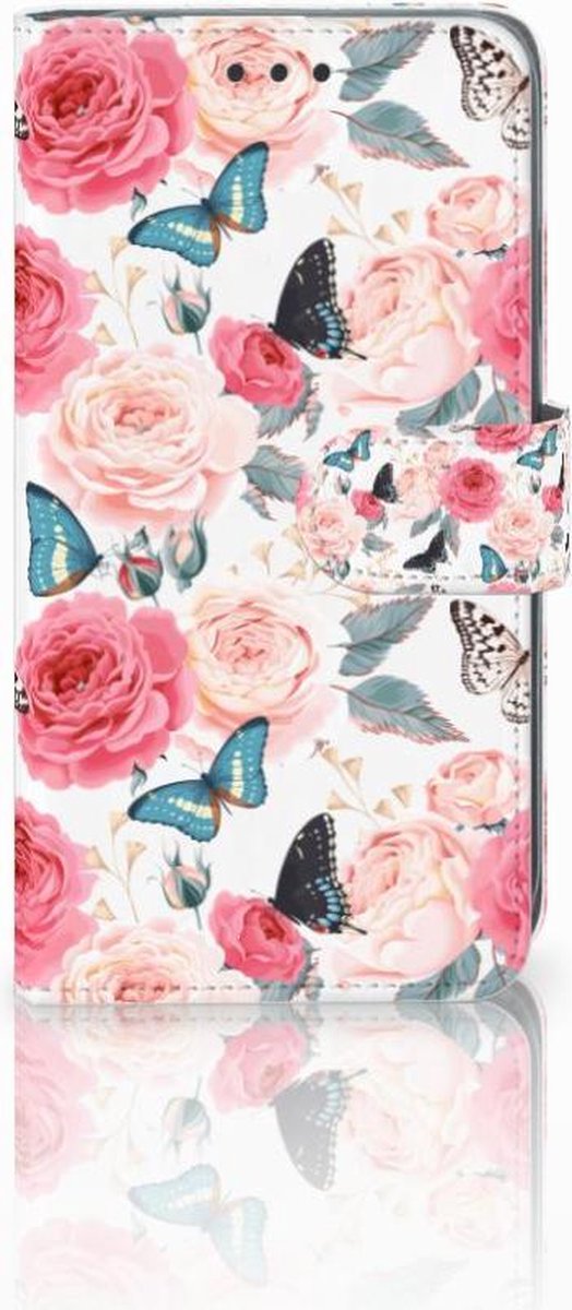 Boekhoesje voor Apple iPhone Xr Hoesje Butterfly Roses