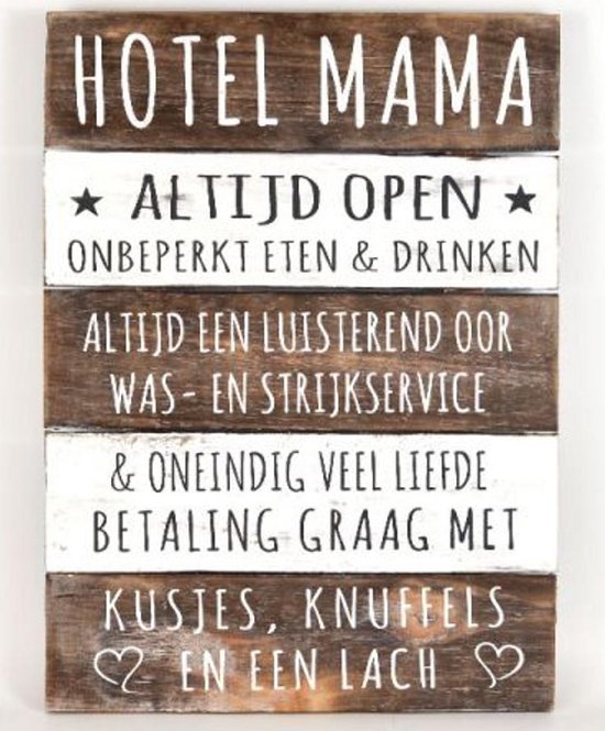 panneau de texte 40x30cm hotel mama naturel / blanc antique