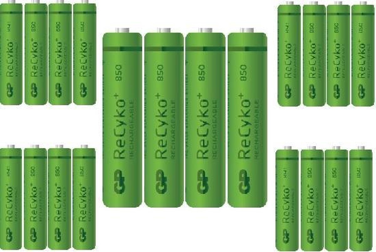 20 Stuks - GP ReCyko+ AAA 850mAh Oplaadbare Batterij Bulk