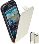 TCC Luxe Leder hoesje Samsung Galaxy Core  Flip Case/Cover - Wit - i8260