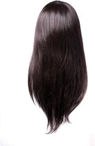 Pruiken dames - echt haar/ 100% Human Hair Front Lace Wig Braziliaanse Straight, 12inch Pre Geplukt met Baby Haar