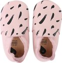 Bobux - Soft Soles - Roze/zwarte vegen loafer - Babyslofjes - maat medium