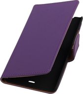 Microsoft Lumia 540 Effen Booktype Wallet Hoesje Paars - Cover Case Hoes