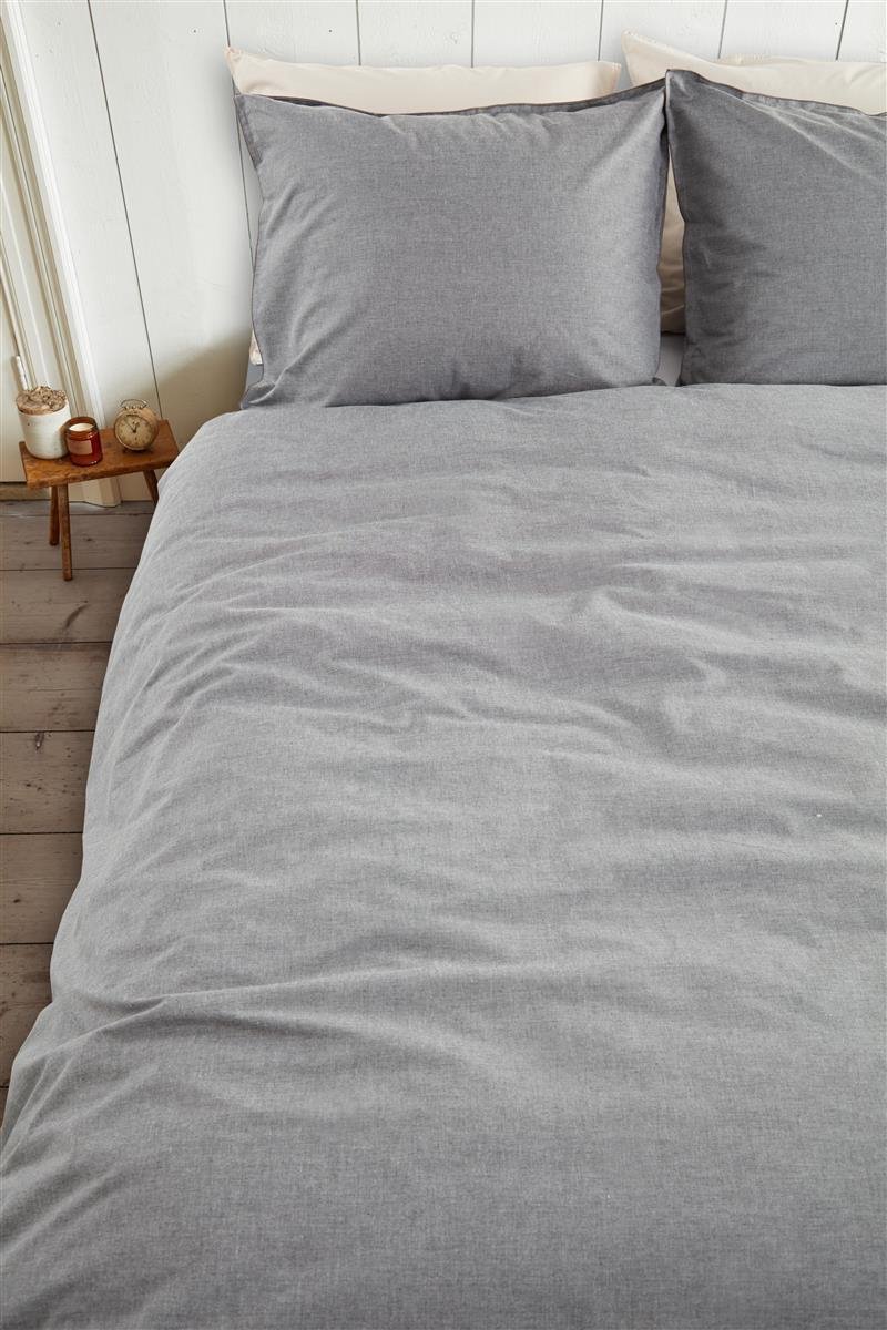 VT Wonen Double Cord Dekbedovertrek - Litsjumeaux - 240x200/220 cm - Grey