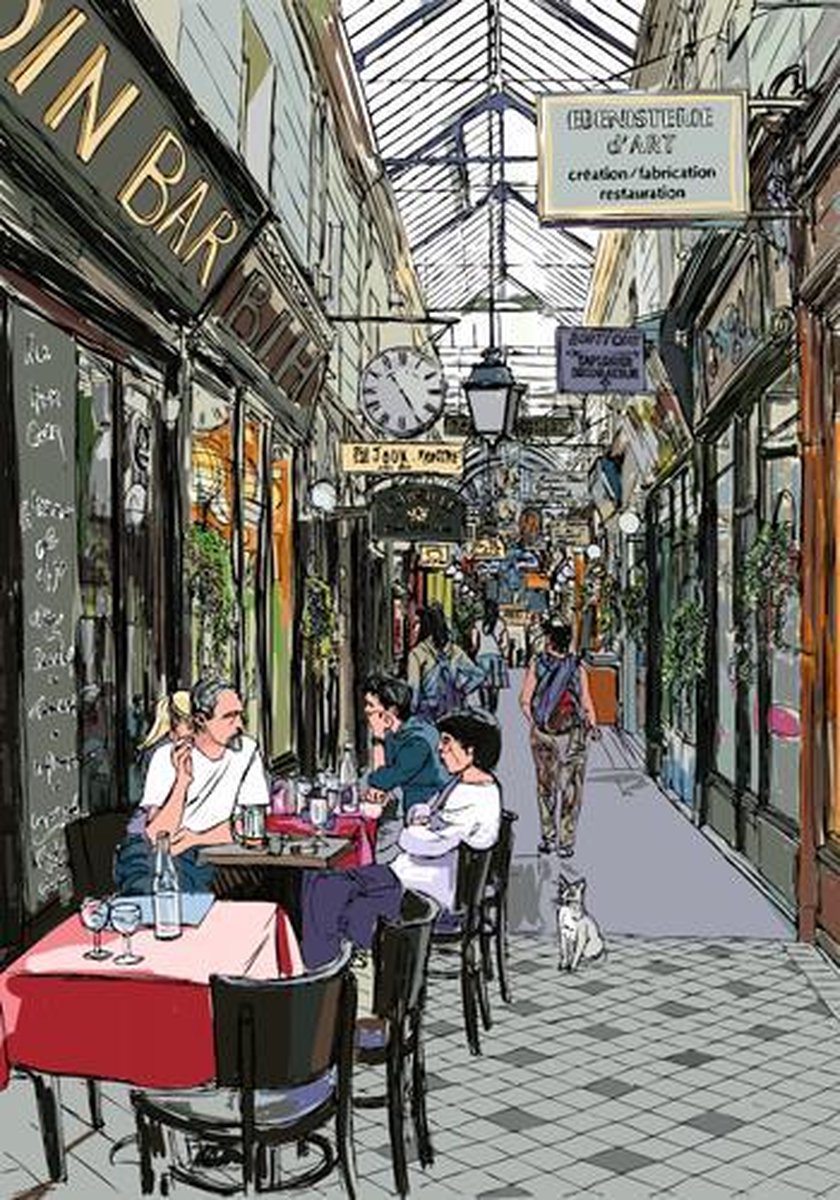 Wanddecoratie 'Parijse passage'
