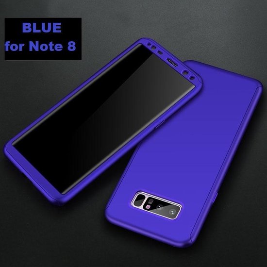 360-graden Frosting Beschermhoesje Set voor Galaxy Note 8 _ Blauw