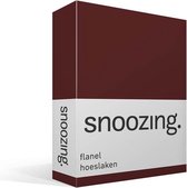 Snoozing - Flanel - Hoeslaken -  Eenpersoons - 90x220 cm - Aubergine