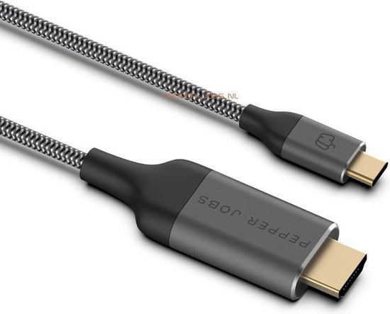 PEPPER JOBS USB C kabel C2H18M | USB C HDMI | Universeel 1.8m | bol.com