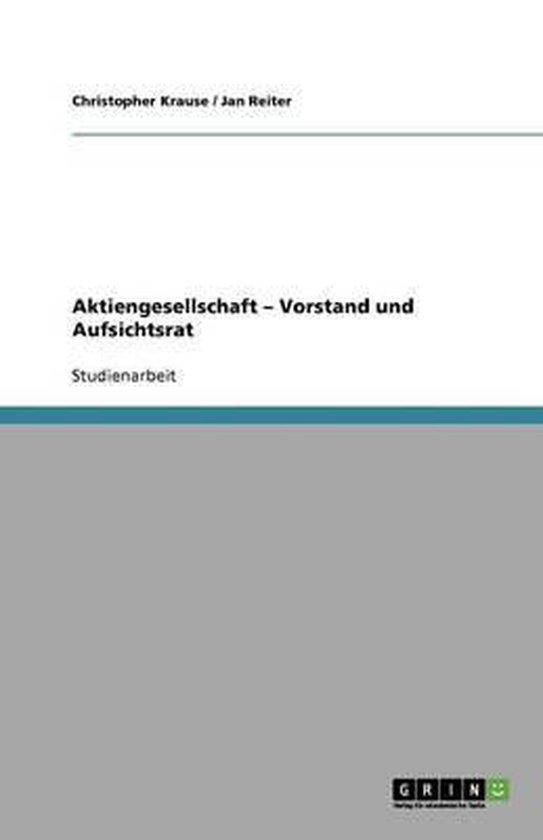 Aktiengesellschaft - Vorstand und Aufsichtsrat - cover