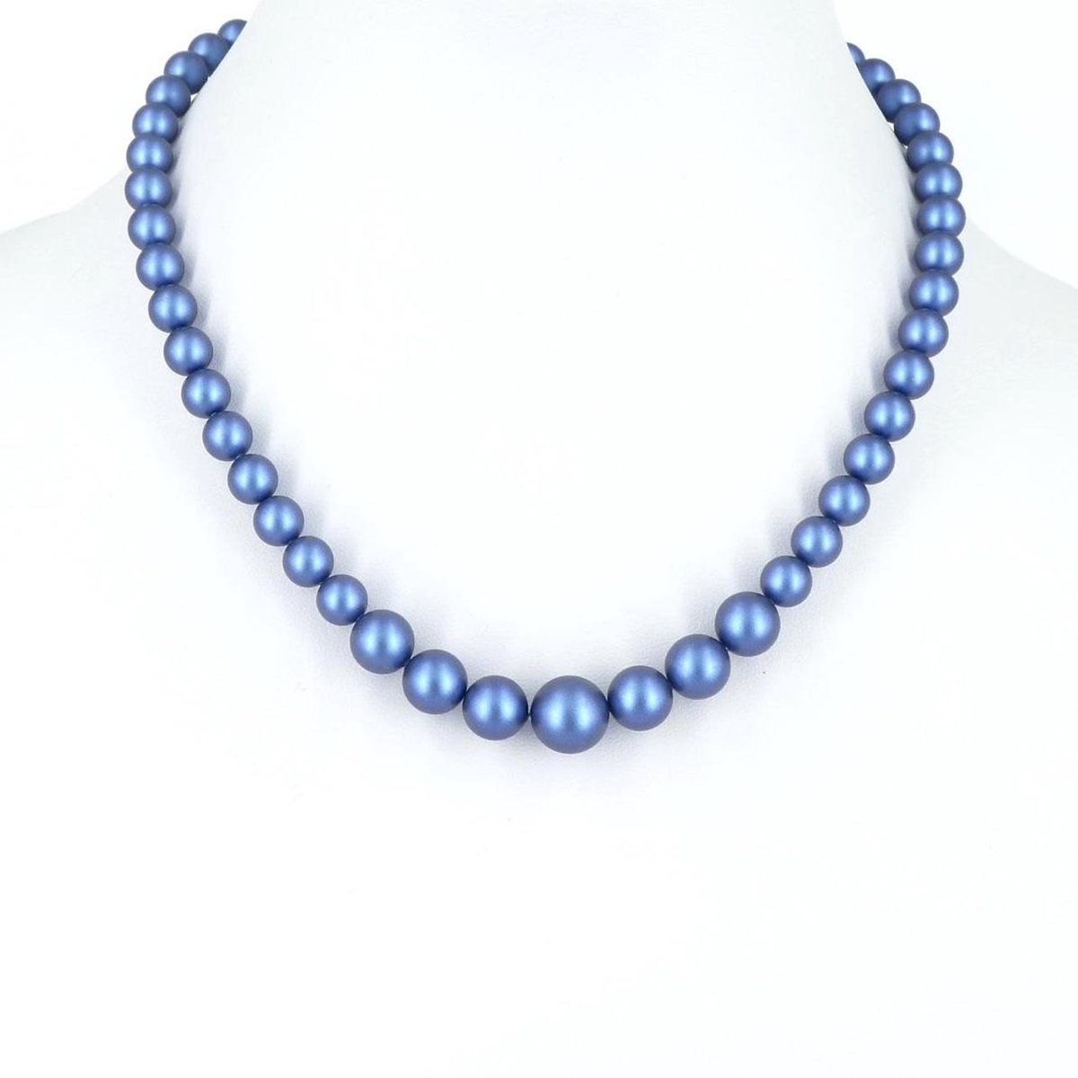 KAYEE - Parelketting van Swarovski parels - denim blauw - 45cm