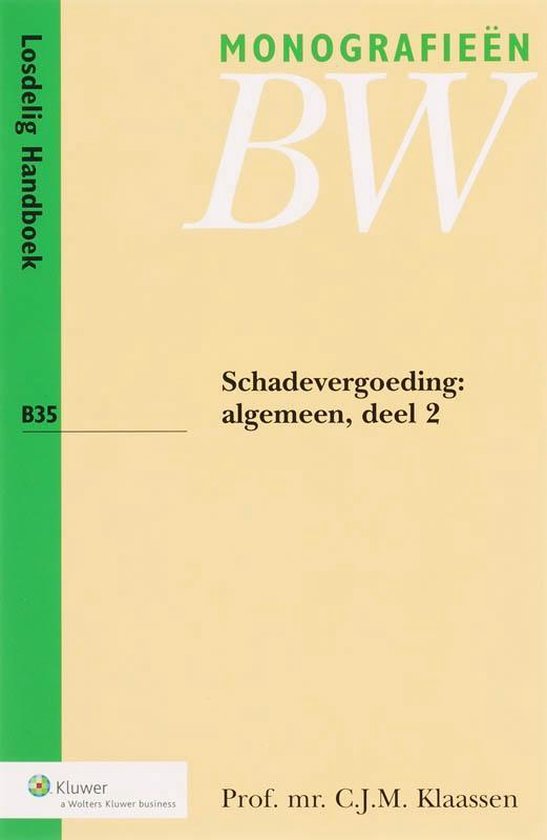 Cover van het boek 'Schadevergoeding / Algemeen 2 / druk 1' van C.J.M. Klaassen